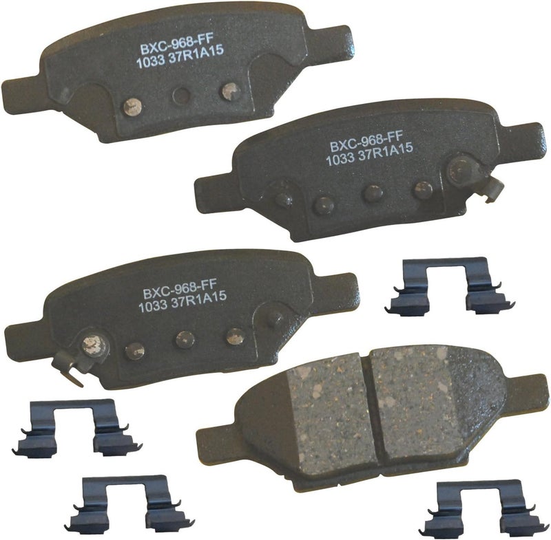 Bendix Premium SBC1033 Ceramic Rear Brake Pads for Chevrolet Cobalt 2008-2005,HHR 2010-2008,Malibu 2012-2004,Pontiac G4 2006,G5 2010-2007,G6 2010-2005,Pursuit 2006,Saturn Aura 2009-2007,Ion 2007-2004 - Image 1